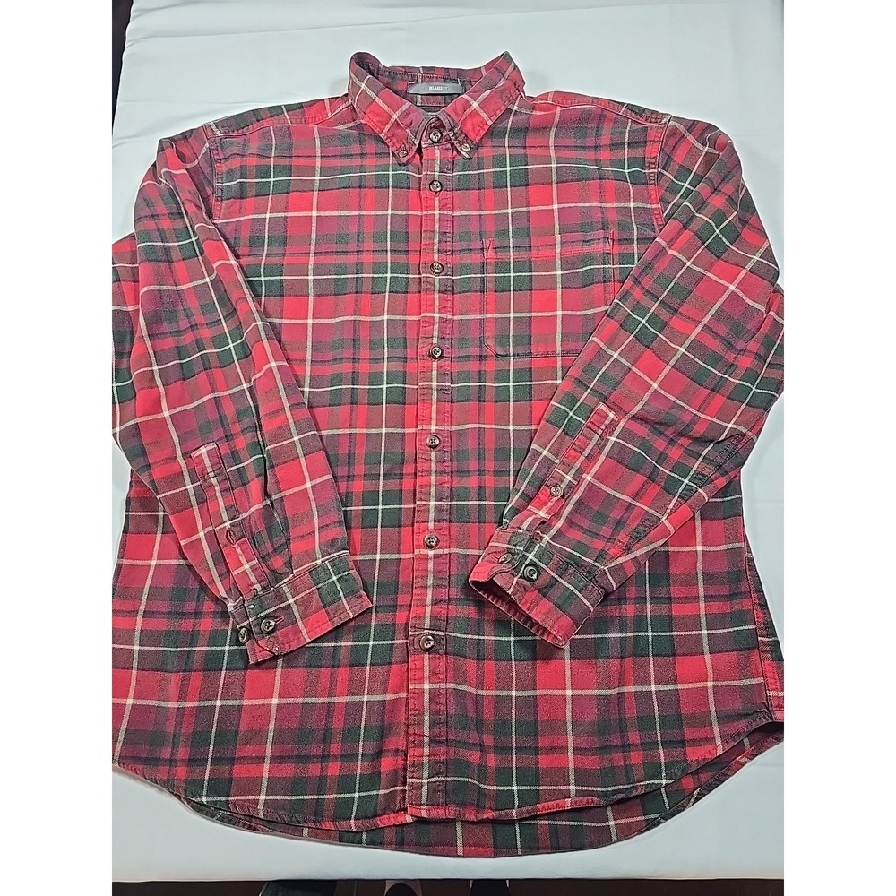 Eddie Bauer Plaid Flannel Shirt Large Outdoor Hiking Heritage Men's